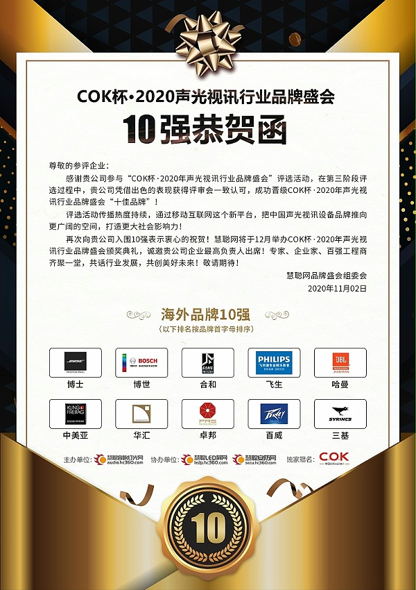 喜訊|ZOBO卓邦旗下品牌PRS榮獲十佳海外品牌 喜訊|ZOBO卓邦旗下品牌PRS榮獲十佳海外品牌